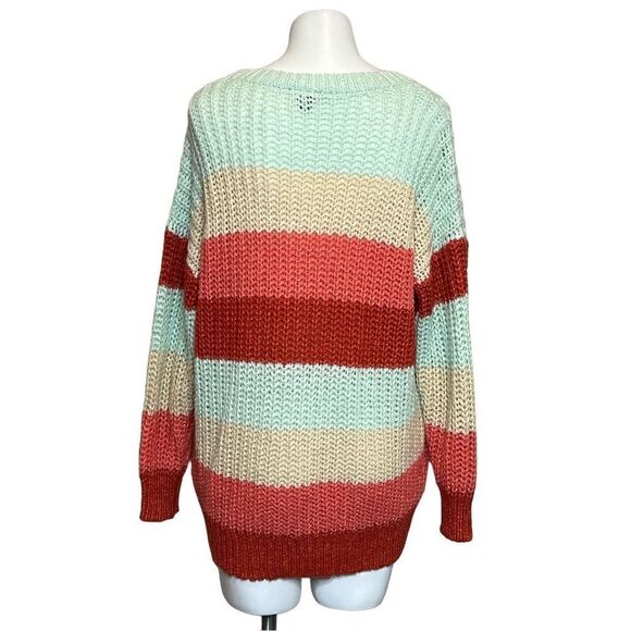Torrid multi striped V-neck pullover oversized sweater size 1X - Picture 9 of 16